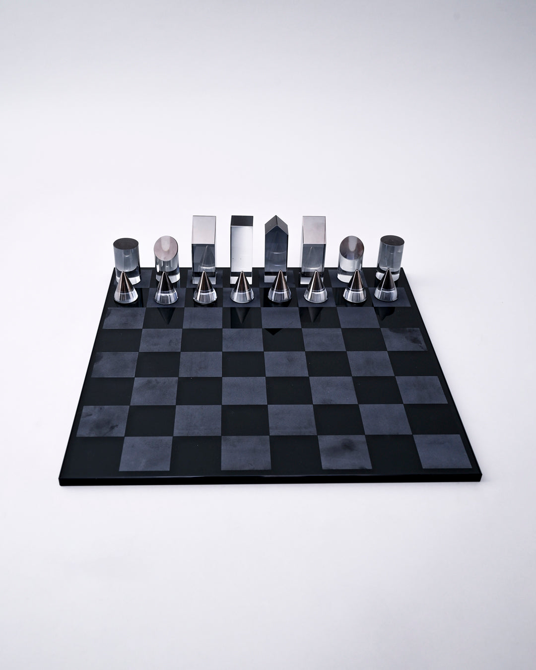 Modern Crystal Geometry Chess Set