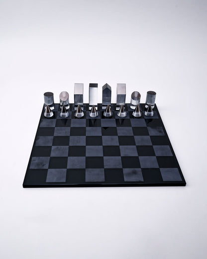 Modern Crystal Geometry Chess Set