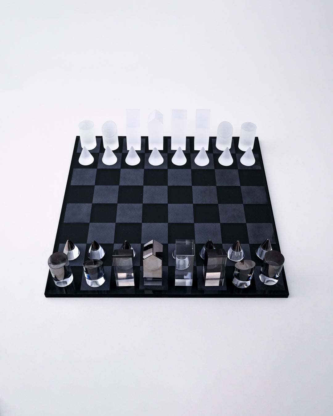 Modern Crystal Geometry Chess Set