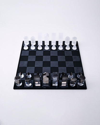 Modern Crystal Geometry Chess Set