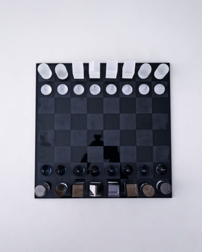 Modern Crystal Geometry Chess Set