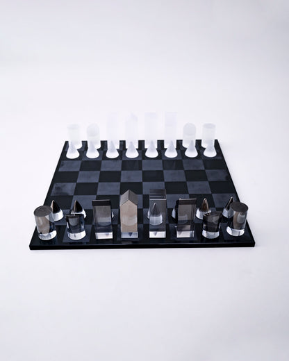 Modern Crystal Geometry Chess Set
