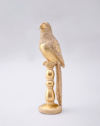 Golden Majesty Parrot Figurine