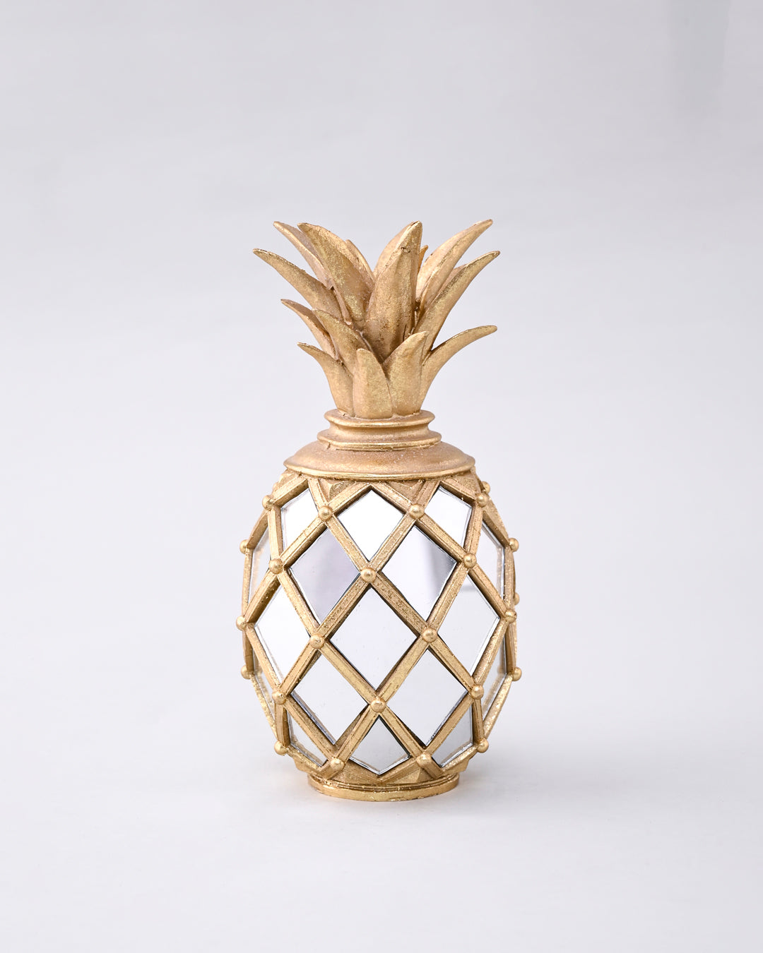 Golden Pineapple Mirror Table Décor - Set Of 3