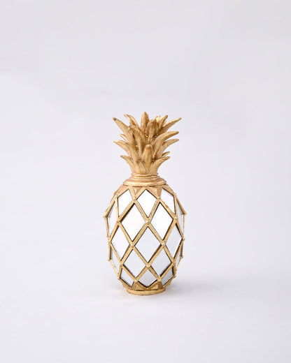 Golden Pineapple Mirror Table Décor - Set Of 3