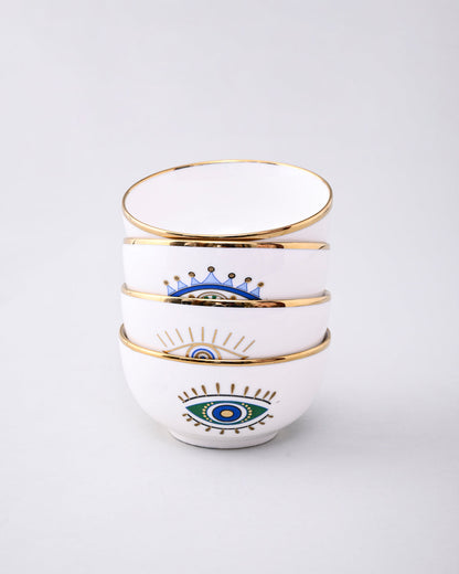 Guardian Evil Eye Ceramic Katori - Set Of 2