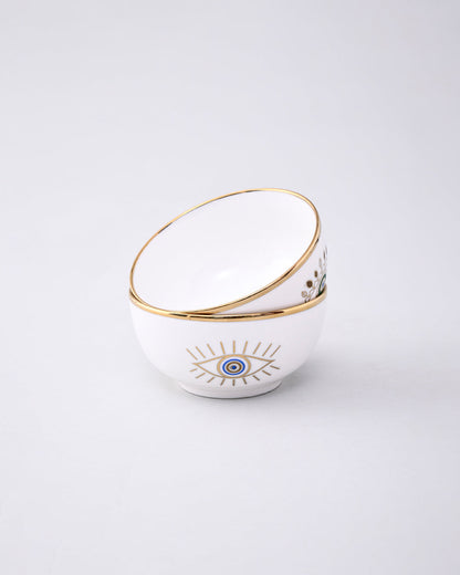 Guardian Evil Eye Ceramic Katori - Set Of 2