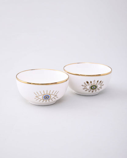 Guardian Evil Eye Ceramic Katori - Set Of 2