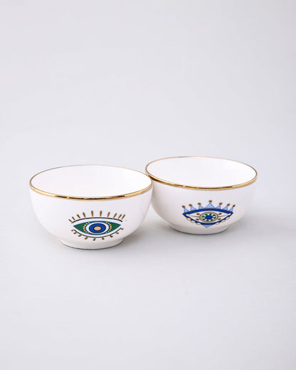 Guardian Evil Eye Ceramic Katori - Set Of 2