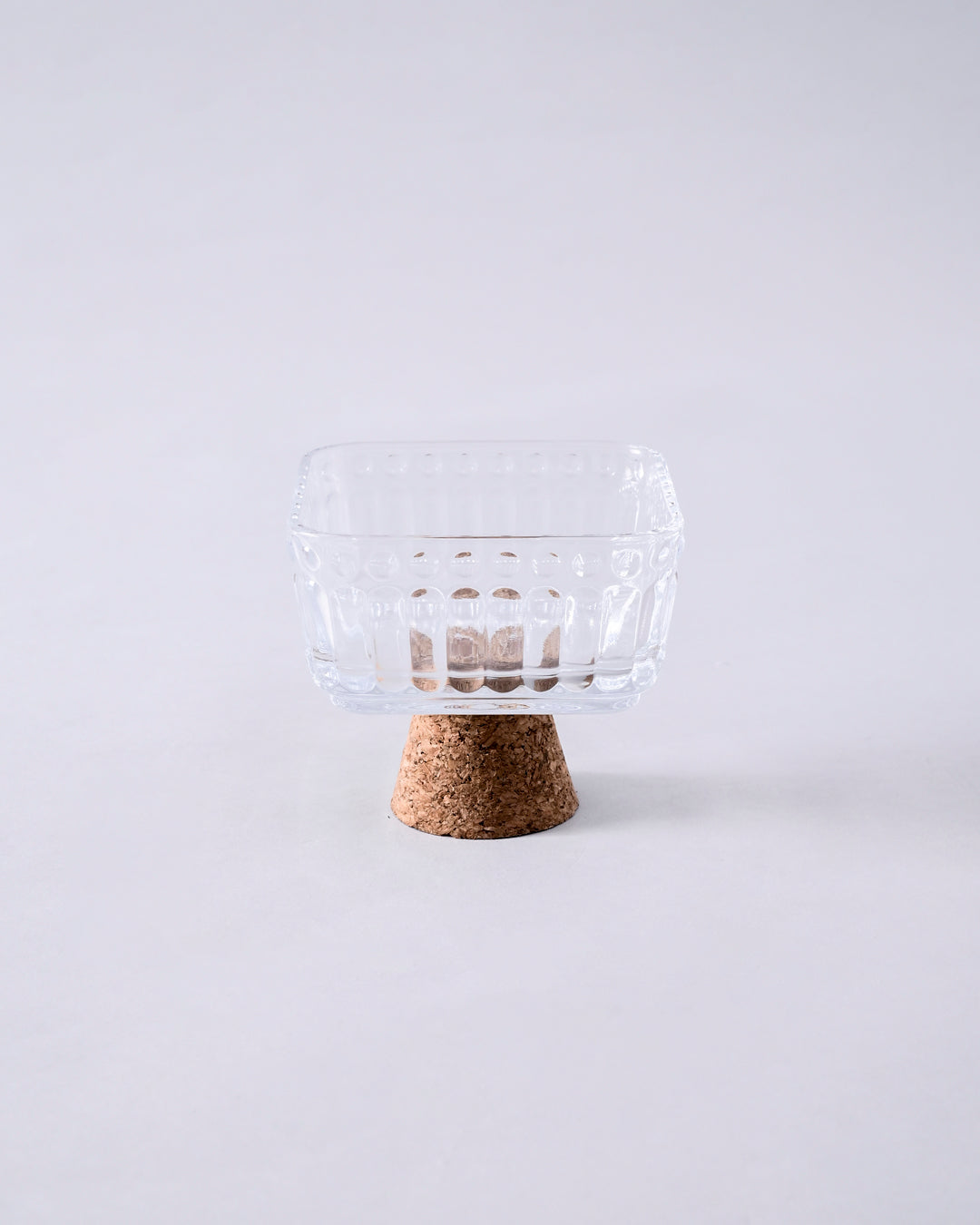 Modern Ribbed Glass Dessert Bowl