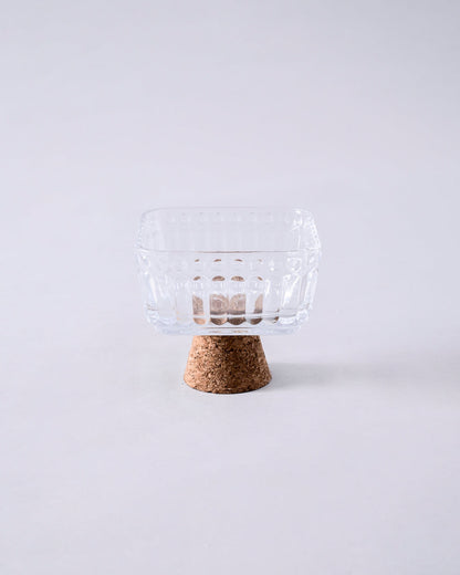 Modern Ribbed Glass Dessert Bowl