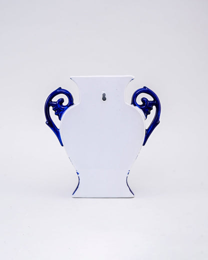 Vintage Aviary Blue & White Wall Vase