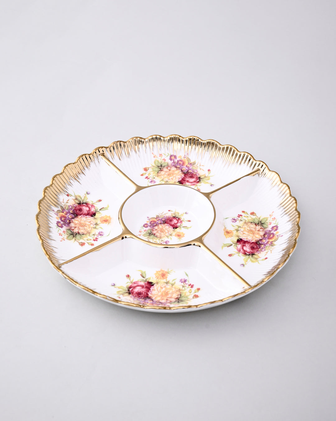 Vintage Floral Chip & Dip Platter