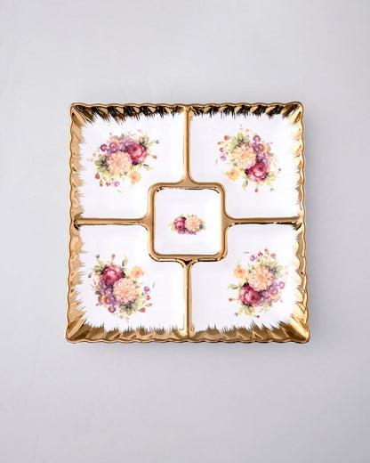 Vintage Floral Chip & Dip Platter