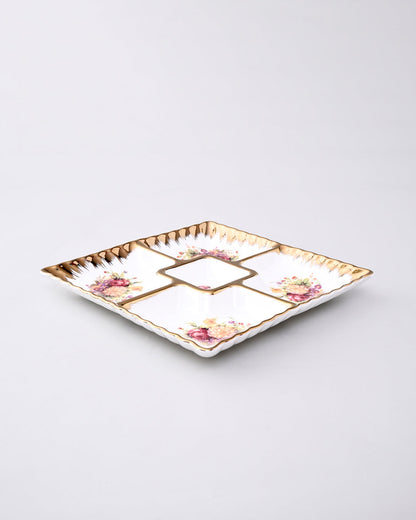 Vintage Floral Chip & Dip Platter