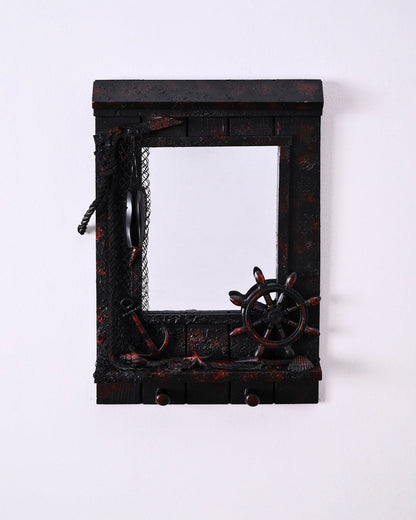 Nautical Charm Mirror Key Holder