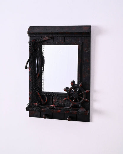 Nautical Charm Mirror Key Holder