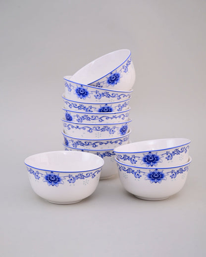 Blue Floral Motif Hand Painted Katori - 1 Pisce