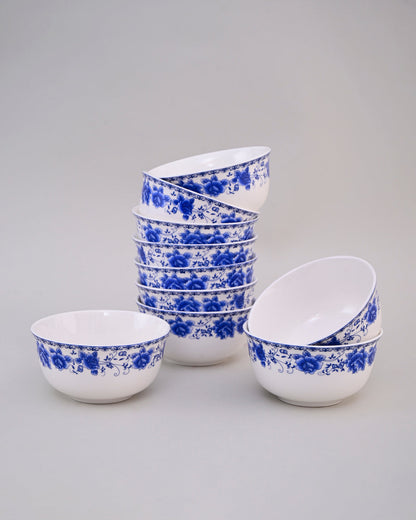 Blue & White Rose Motif Katori