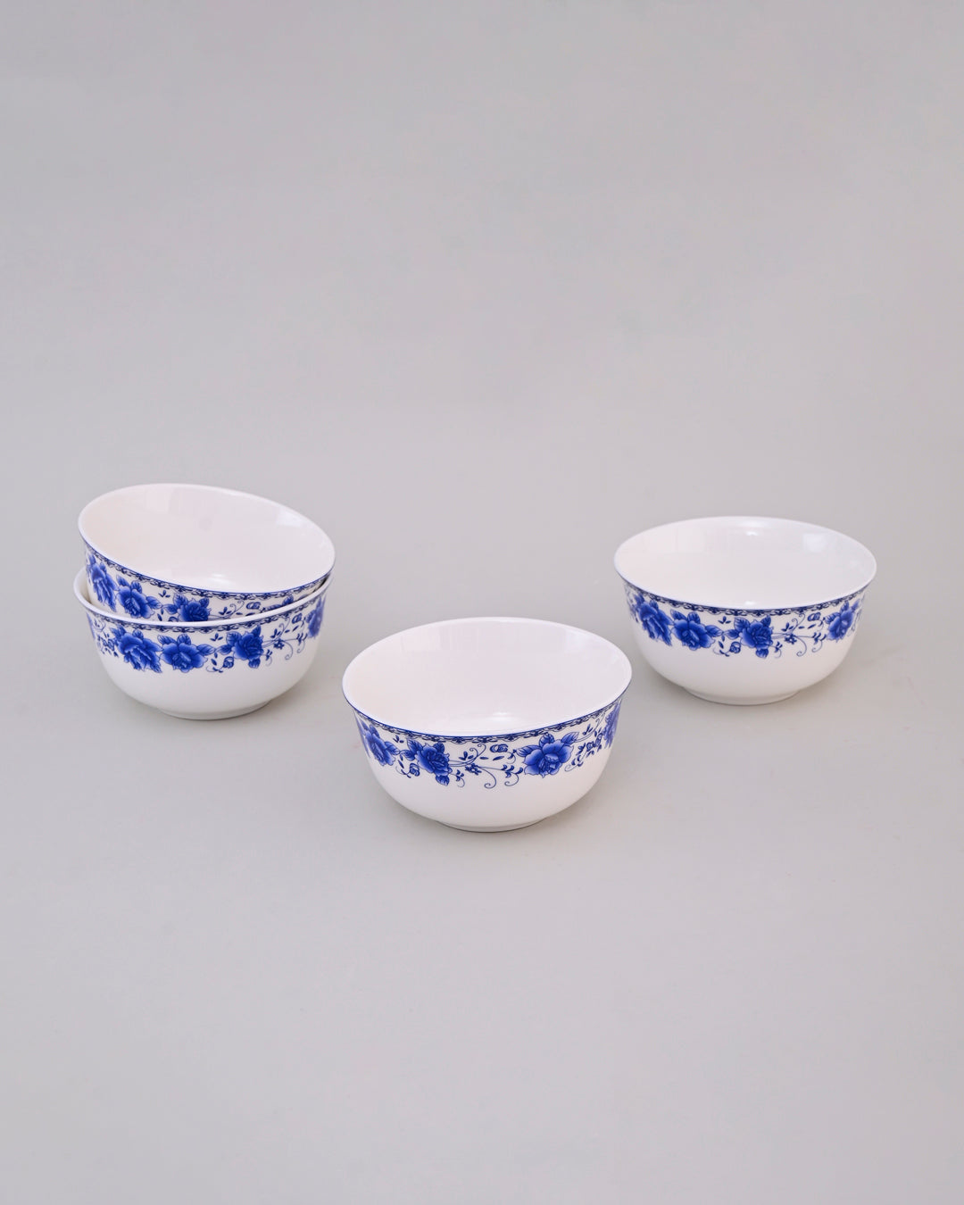 Blue & White Rose Motif Katori
