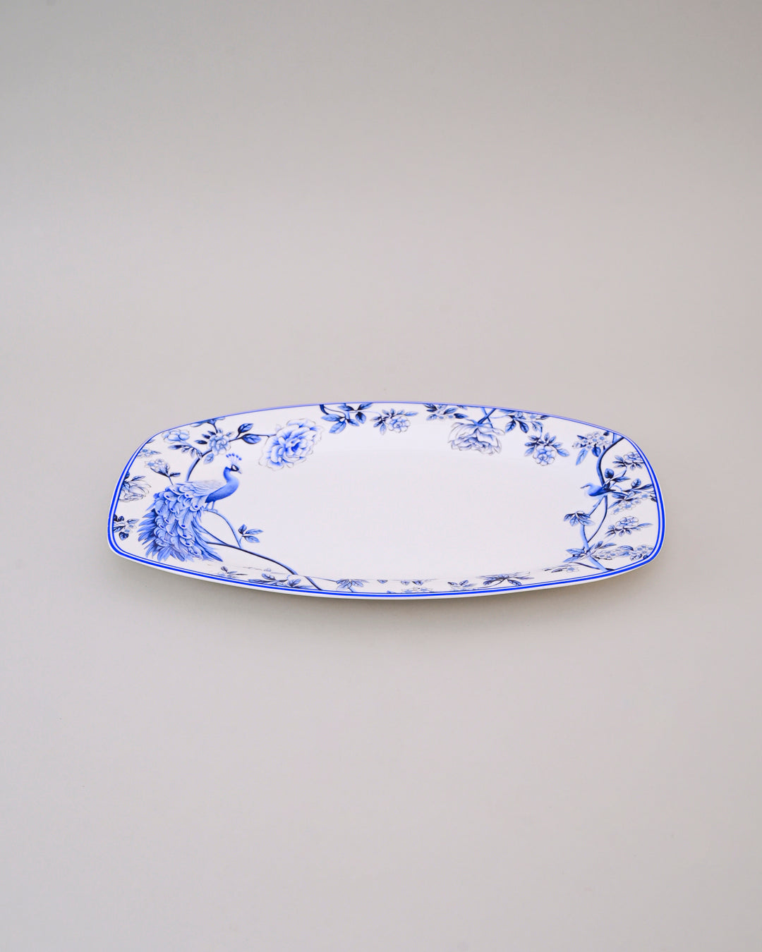 Royal Peacock Blue & White Platter