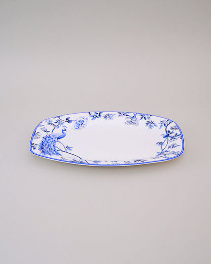 Royal Peacock Blue & White Platter