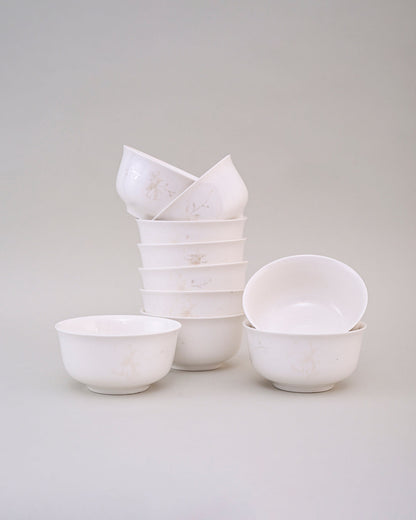 Ivory Bloom Ceramic Katori
