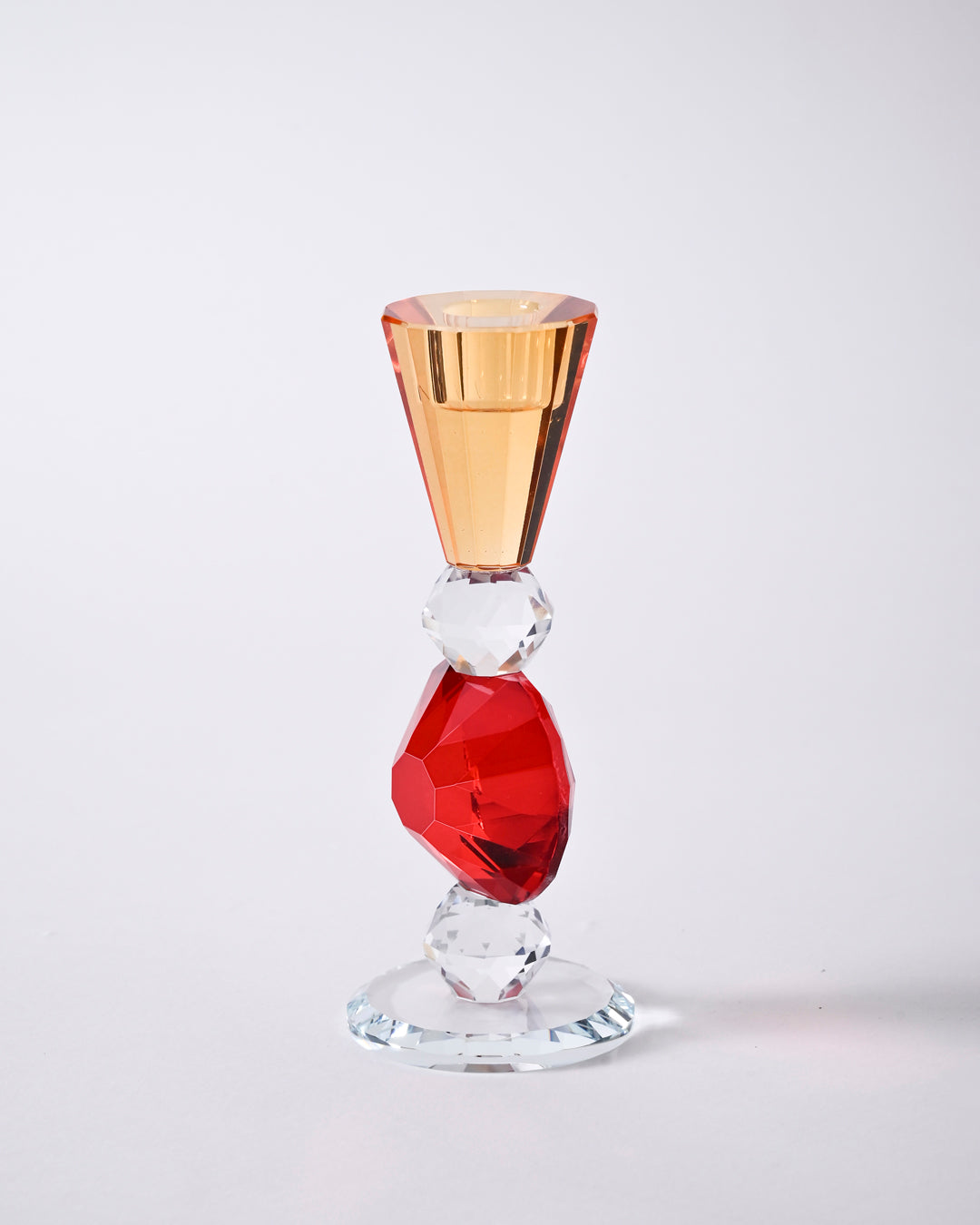 Ruby Glow Crystal Candle Holder