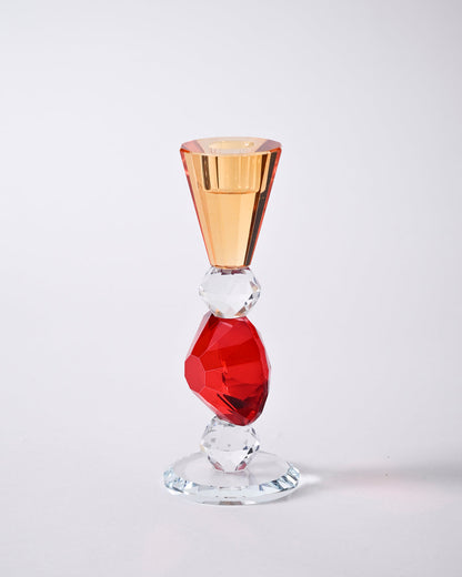 Ruby Glow Crystal Candle Holder