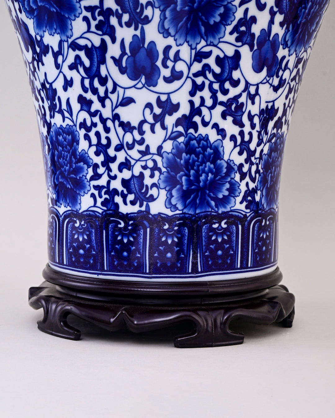 Oriental Indigo Floral Ceramic Vase