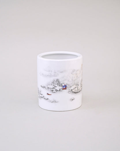 Winter Serenity Ceramic Planter