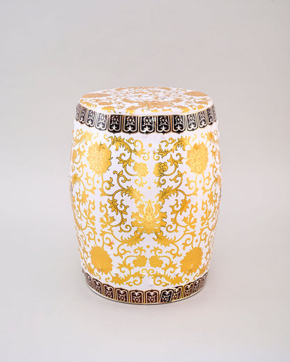 Royal Gold Floral Garden Stool
