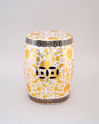 Royal Gold Floral Garden Stool
