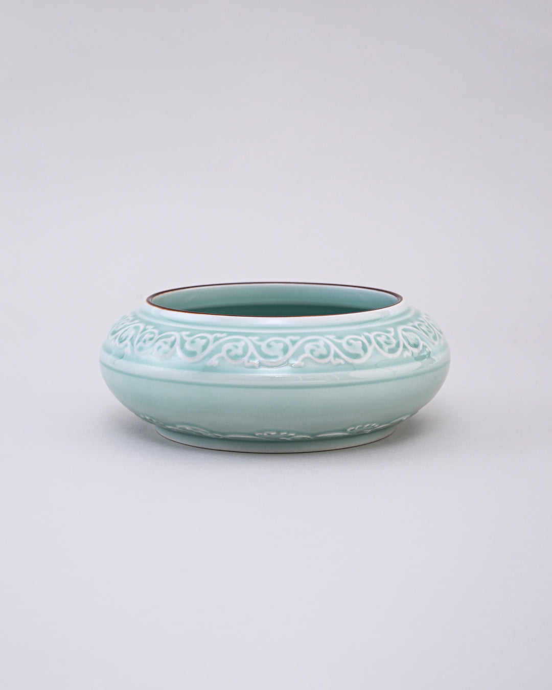 Serene Vine Celadon Glaze Decorative Urli Bowl