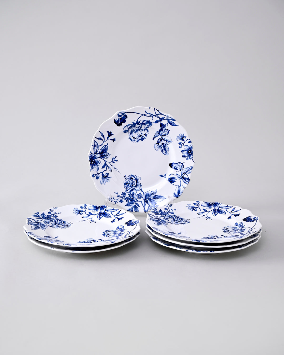 Blue & White Floral Elegance Quater Plate