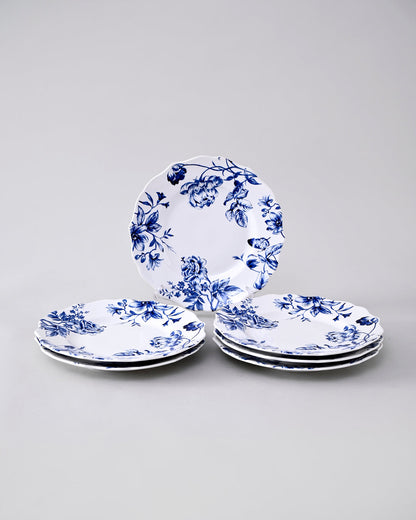 Blue & White Floral Elegance Quater Plate