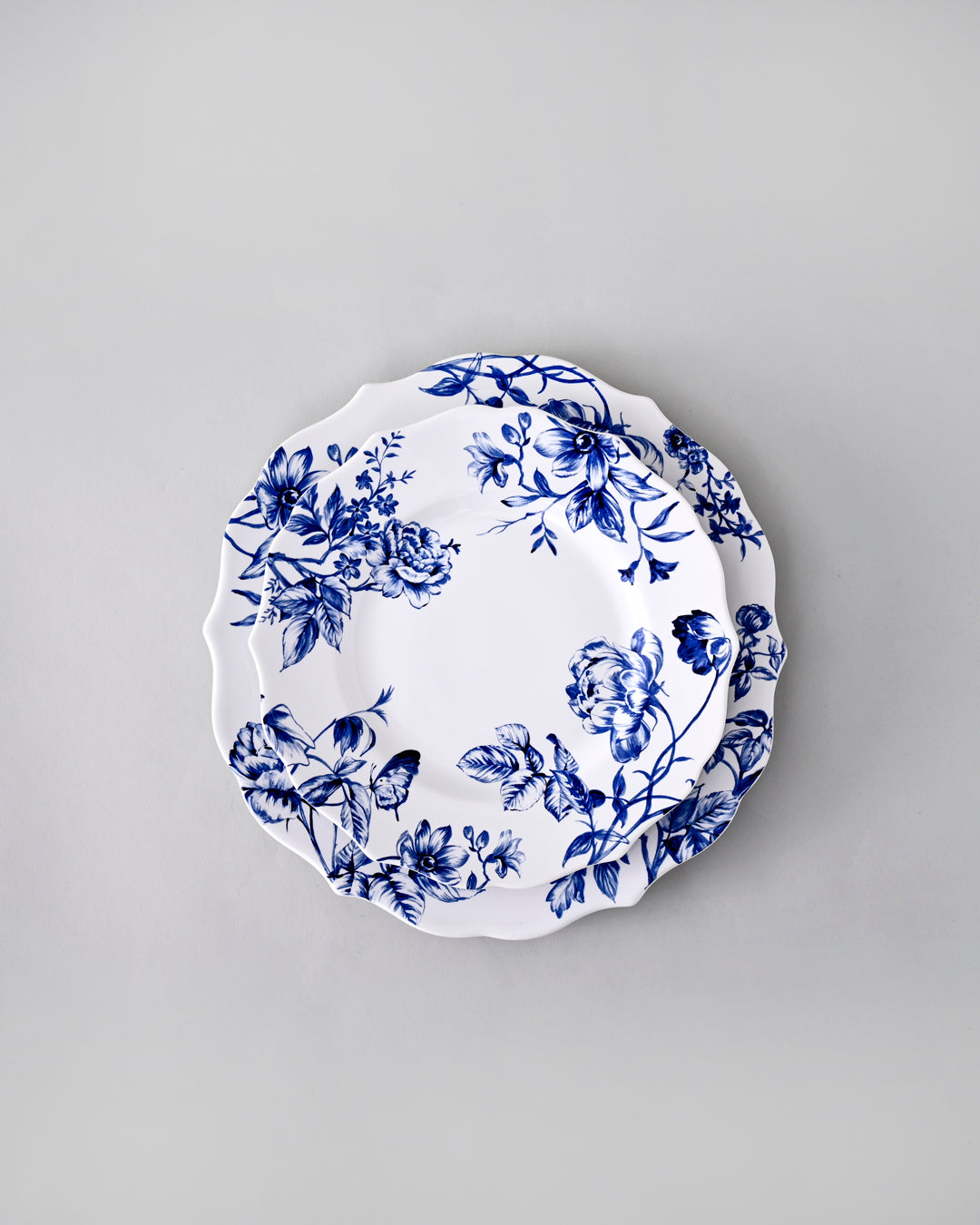 Blue & White Floral Elegance Quater Plate