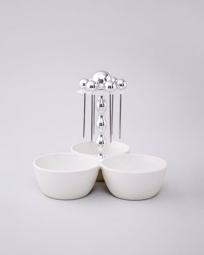 Trio Condiment Server with Pick Holder