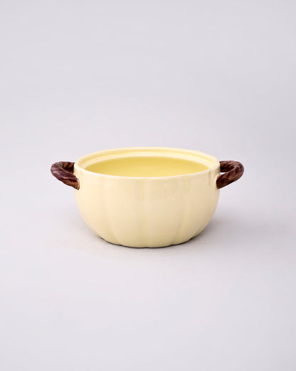 Pumpkin Ceramic Casserole with Lid - Cream 3 Ltr