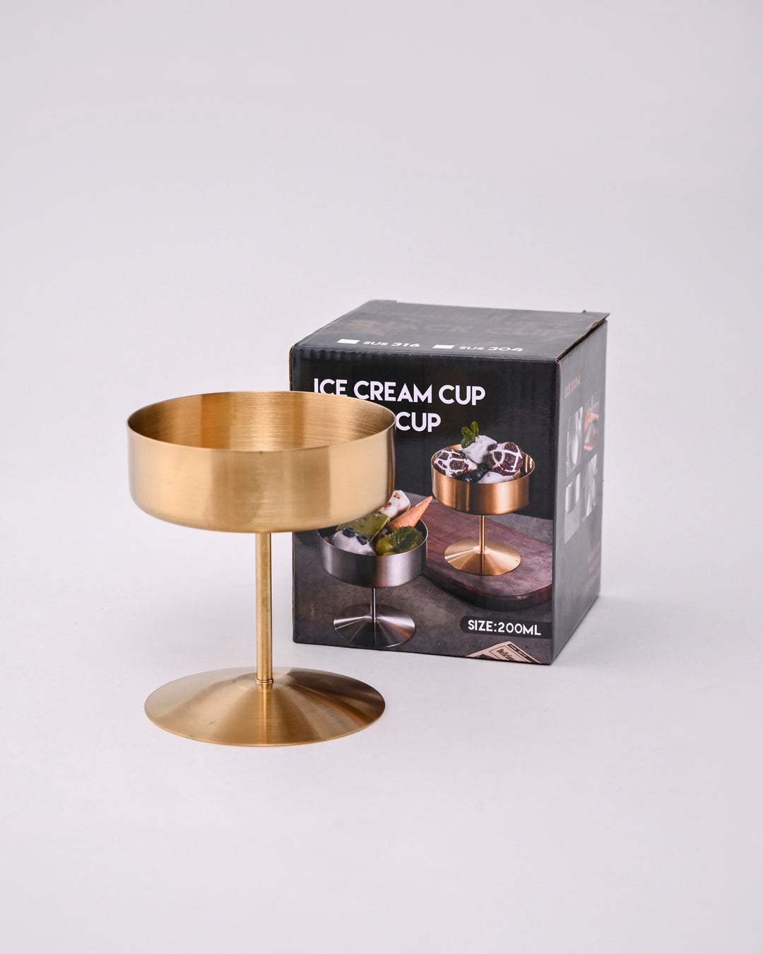 Stemline Pedestal Dessert Bowl - Gold