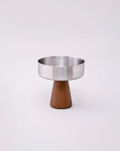 Cylindro Pedestal Dessert Bowl - Silver