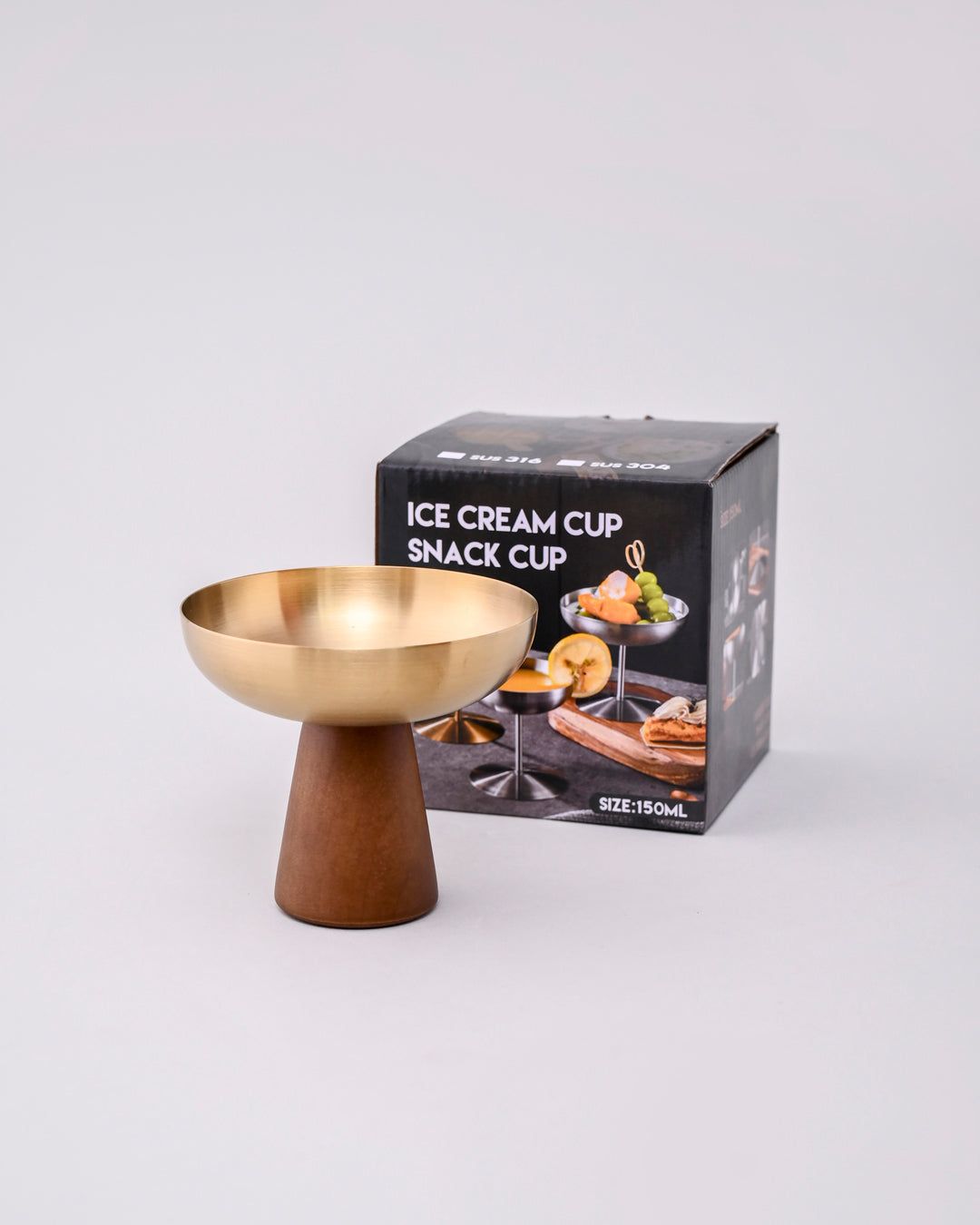 Crownspire Pedestal Dessert Bowl - Gold
