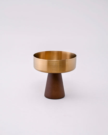 Cylindro Pedestal Dessert Bowl - Gold
