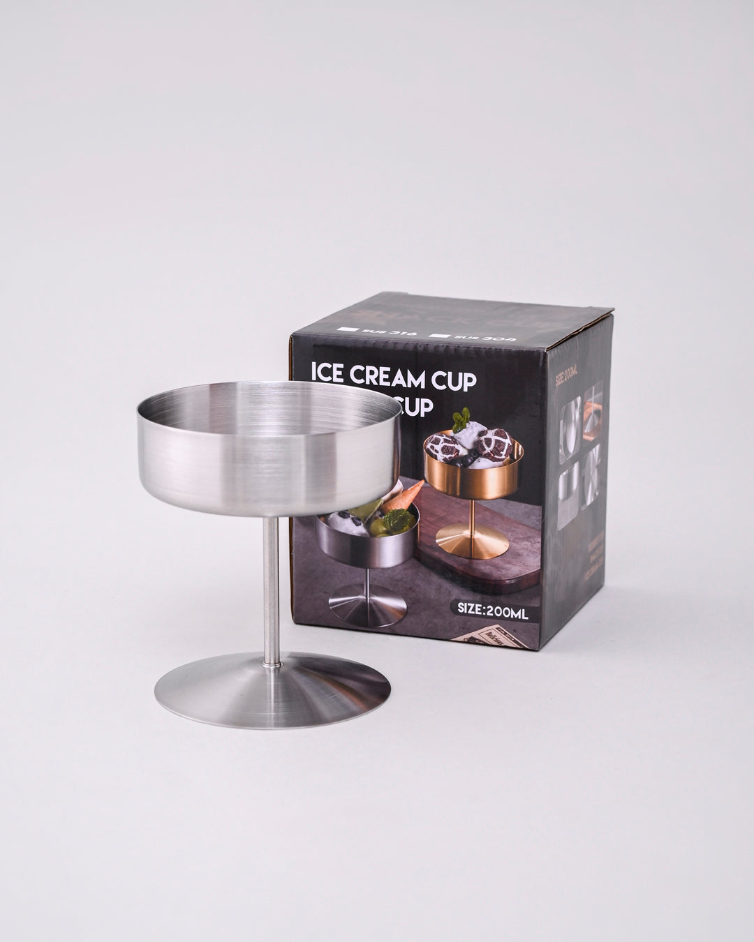 Stemline Pedestal Dessert Bowl - Silver