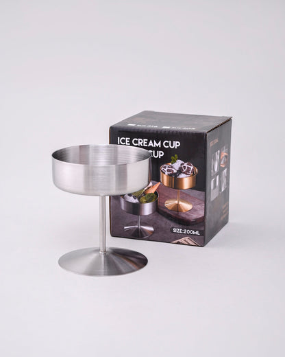 Stemline Pedestal Dessert Bowl - Silver