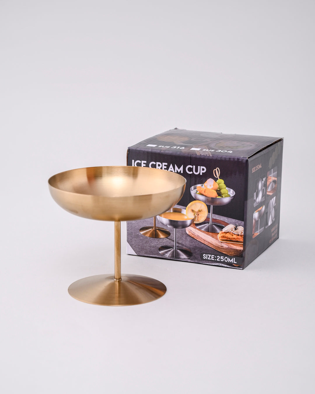 Float Pedestal Dessert Bowl - Gold