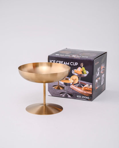 Float Pedestal Dessert Bowl - Gold