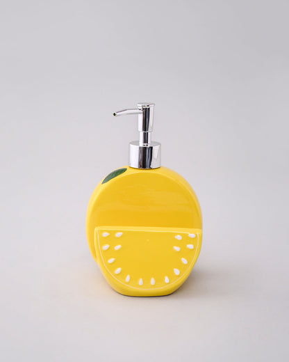 Lemon Soap Dispenser With Scrub Holder