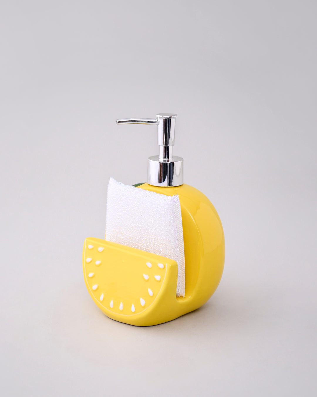 Lemon Soap Dispenser With Scrub Holder
