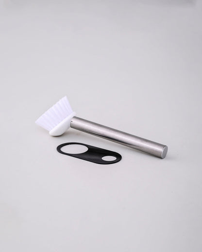 Modern Clean Soap Dispenser with Brush Holder - White